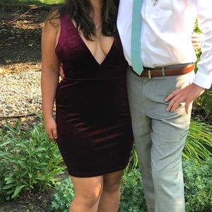 Maroon velvet dress Lulus